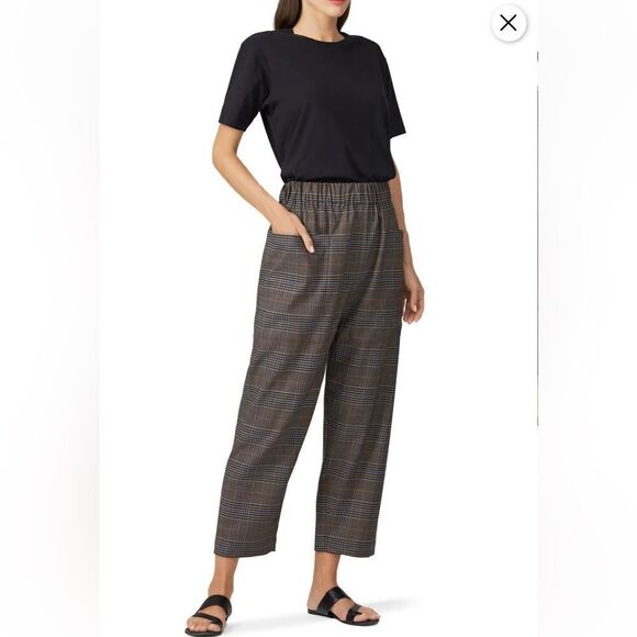SEA New York Rowan Track pants pull on loose fit plaid workwear women’s RTR Sz 8 - Picture 3 of 11